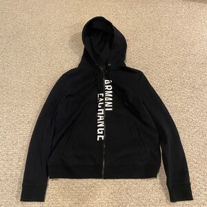 Vintage Armani Exchange Black zip up Hoodie. Size Large.